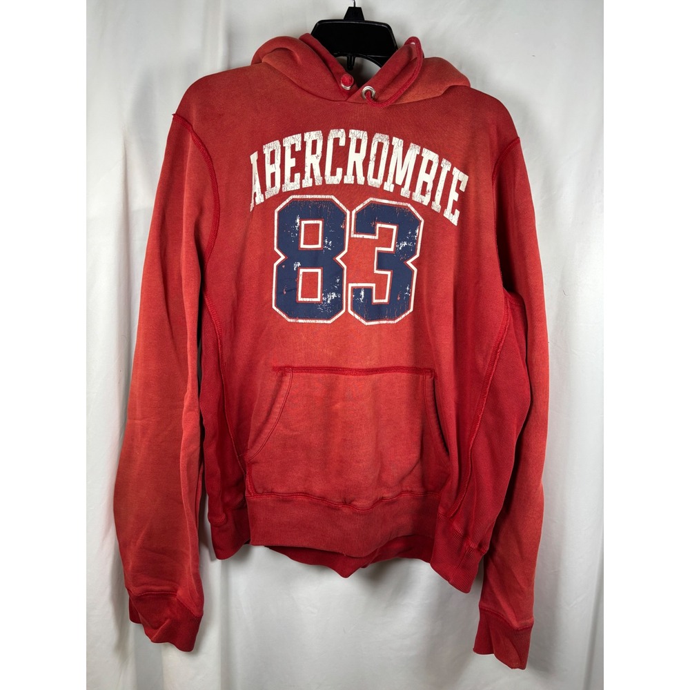 Abercrombie and Fitch Red Vintage 83 Graphic Hoodie Pullover XL Collegiate